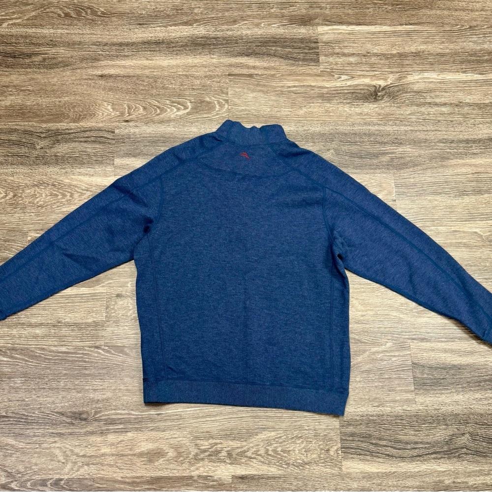 NWT Tommy Bahama Flipsider Reversible Half Zip Sweatshirt M Blue - Picture 2 of 4